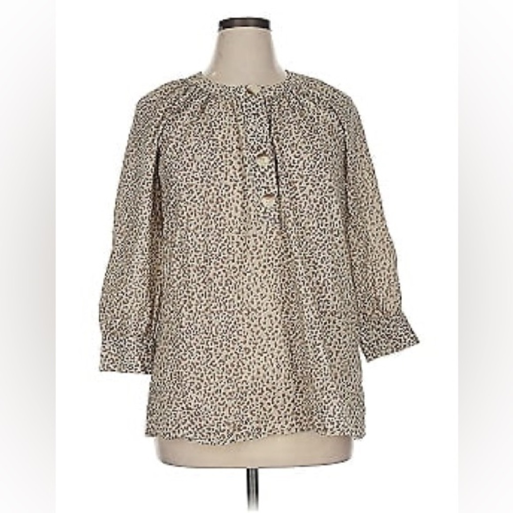 Women’s TUCKERNUCK leopard print cotton blouse- Size XS